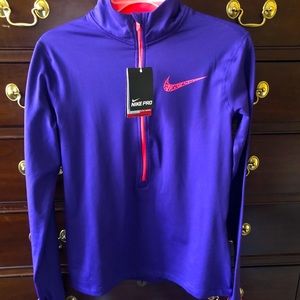 Nike Pro Hyperwarm Purple Long Sleeve Top